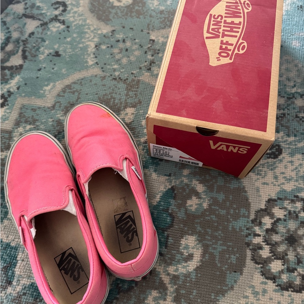 Vans Bright Pink Slip-On Sneakers